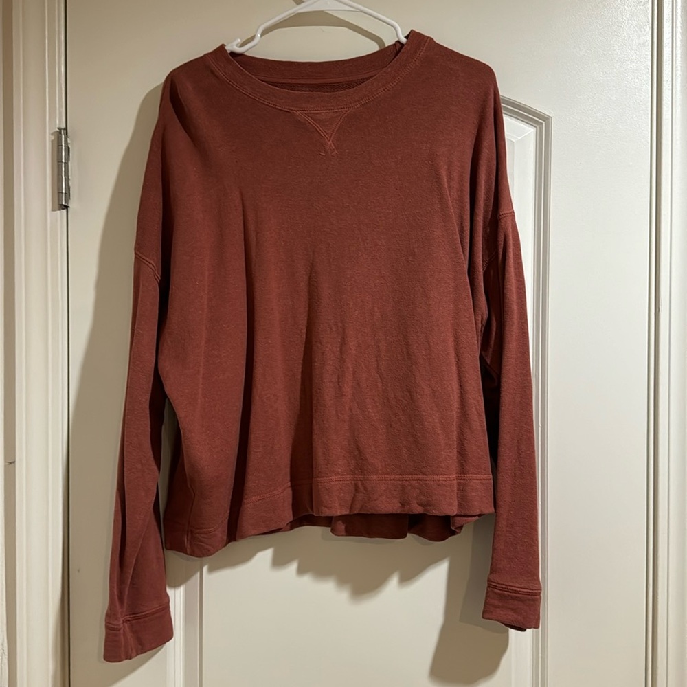 Proof Collective Restructured Sweatshirt In Rubus / Rust Red Hemp Cotton Size XS